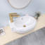 Petit lavabo de salle de bain mural en céramique l 16,94 po x P 11,25 po avec lavabo vasque flottant blanc avec trou pour robinet gauche