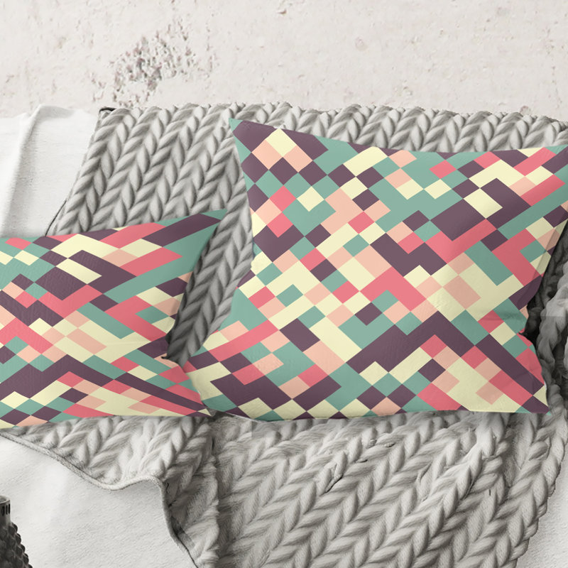 Coussin décoratif rétro Mid-Century, 16 po x 1 po