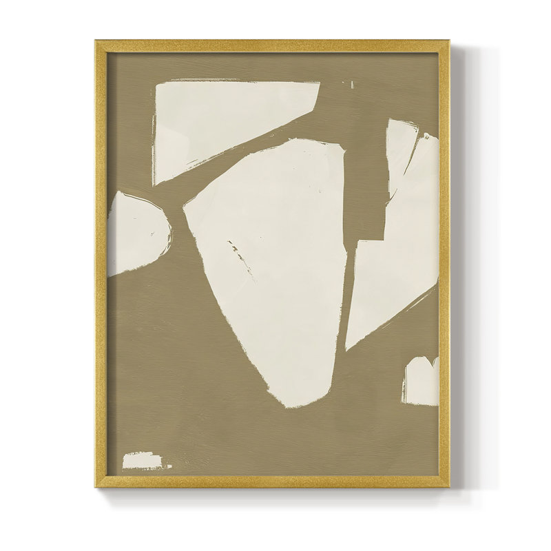 Chunky Abstract III Framed Print - Solid Wood, Gold, 10" H x 8" W