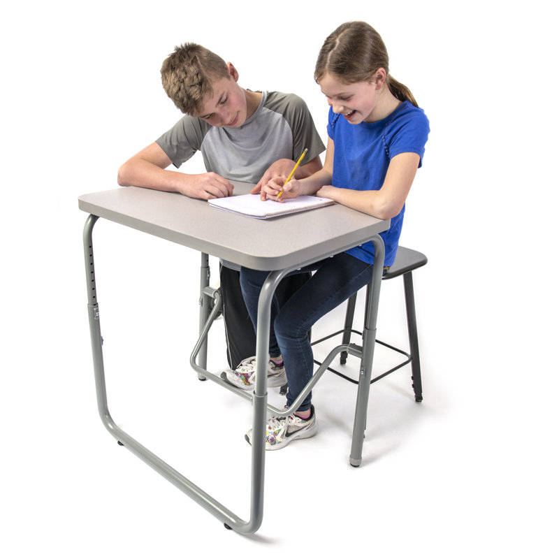 AlphaBetter® 2.0 Laminate Adjustable Height Standing Desk, Pebble Gray, 43" H x 27.75" W x 19.75" D