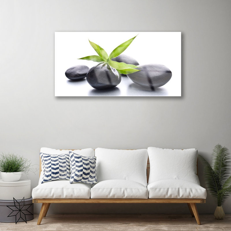 Stones Leaves - Unframed Photograph on Glass