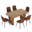 Ensemble de table de salle à manger 64,5 "en bois de ferme avec pieds en piédestal et chaises rembourrées-114376466-114376469
