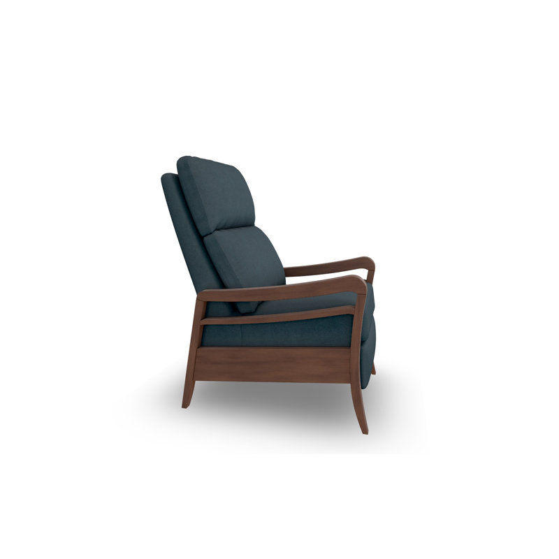 Modern High Leg Recliner, Dark Walnut, Midnight