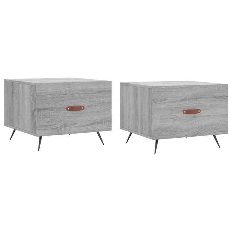Four Leg Coffee Table with Storage, grey sonoma
