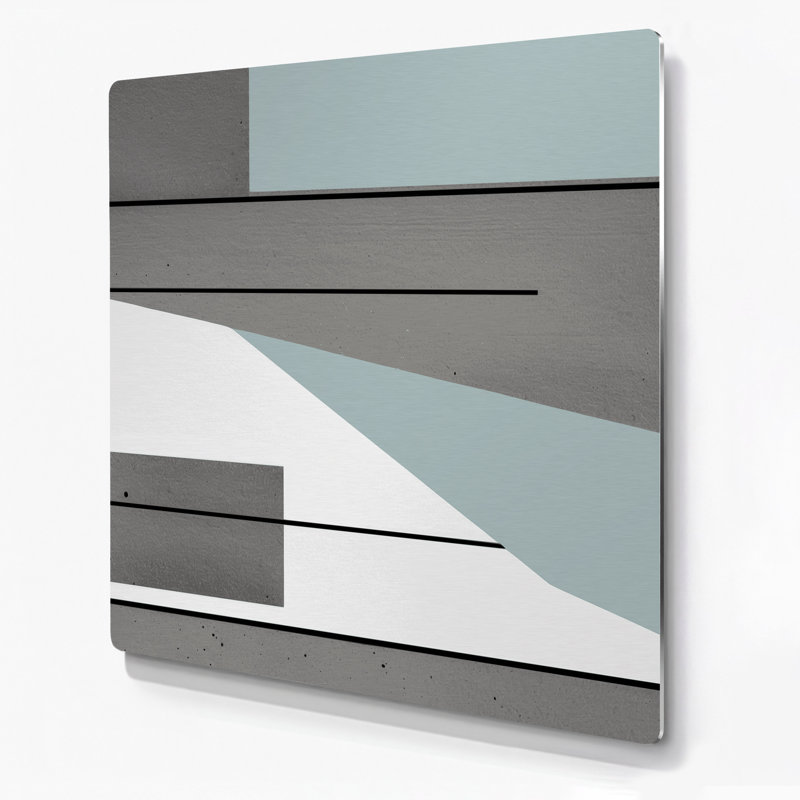 Minimalisme 49, art mural gris en métal, H 12 po x l 12 po