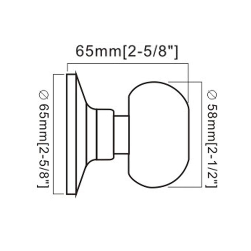 Flat Door Knob, Single Dummy, Black