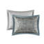 Couvre-lit très grand bleu sarcelle - 100%, revers en microfibre, bourre en coton, jolie décoration cachemire, 5 pièces en tissu lavable à la machine-125396460-125396465