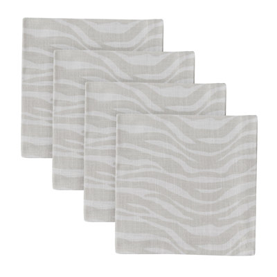  Zebra Printed Napkin Set of 4