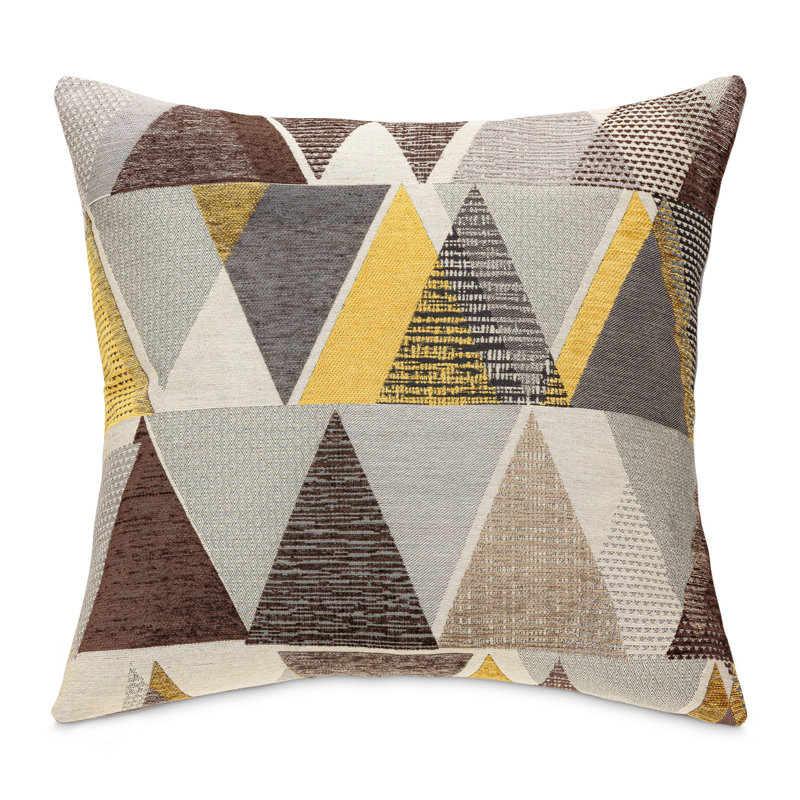 Serenade Geometric Feather Reversible Throw Pillow