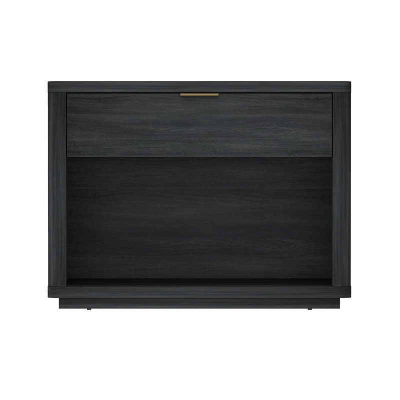 Evelyn 32" Nightstand In Charcoal Gray (1-Drawer), Charcoal Gray