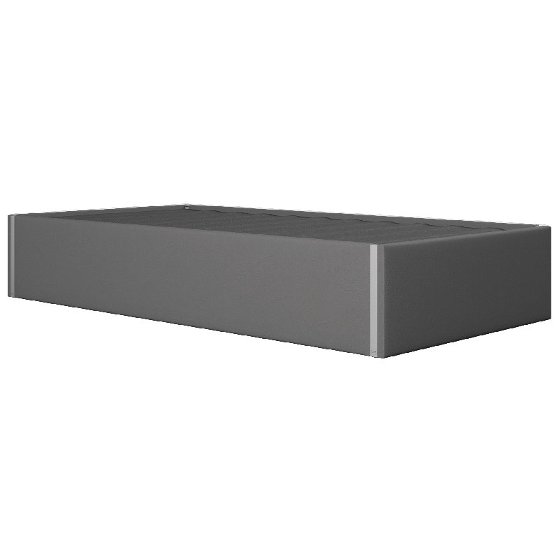 Sapan Upholstered Bed, Vintage Leather Gray Pewter, Twin