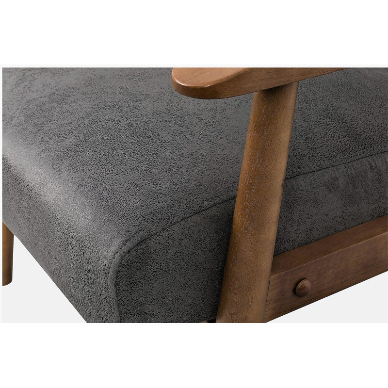 Fauteuil de style moderne Mid-Century de 25,38 po de largeur, gris, Grey