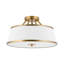 Plafonnier semi-encastré moderne 3 lumières Celiyah 17,5 + abat-jour en tissu blanc, finition laiton chaud-1775468358