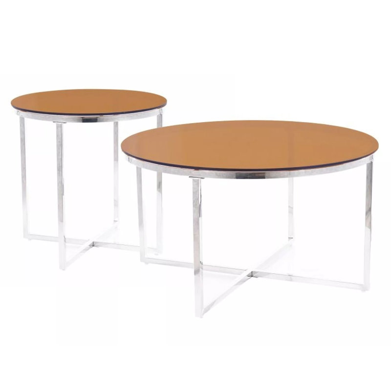 Avelina Cross Legs Coffee Table, 55cm H x 55cm W x 55cm D