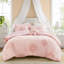 Ensemble d'édredon 4 pièces en chenille capitonnée réversible à motif floral / grand avec coussin décoratif rose, 4 pièces