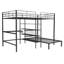 Lit superposé en métal avec bureau intégré, tablettes et échelle-113609967