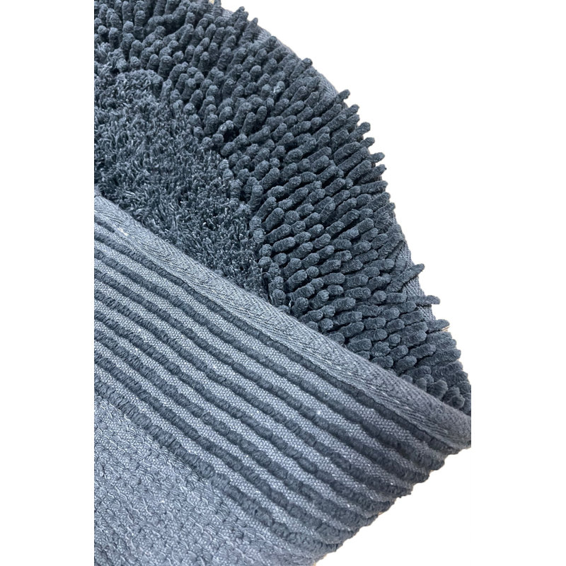 Handmade 100% Cotton Bathmat Set (2 Pieces), Dark Grey, 23.6 x 39.4 inches & 19.7 x 23.6 inches | 1600 g/m², Pile Height: 1.0 inches | Machine Washable, Soft & Absorbent, Perfect for Luxurious Bathroom Décor