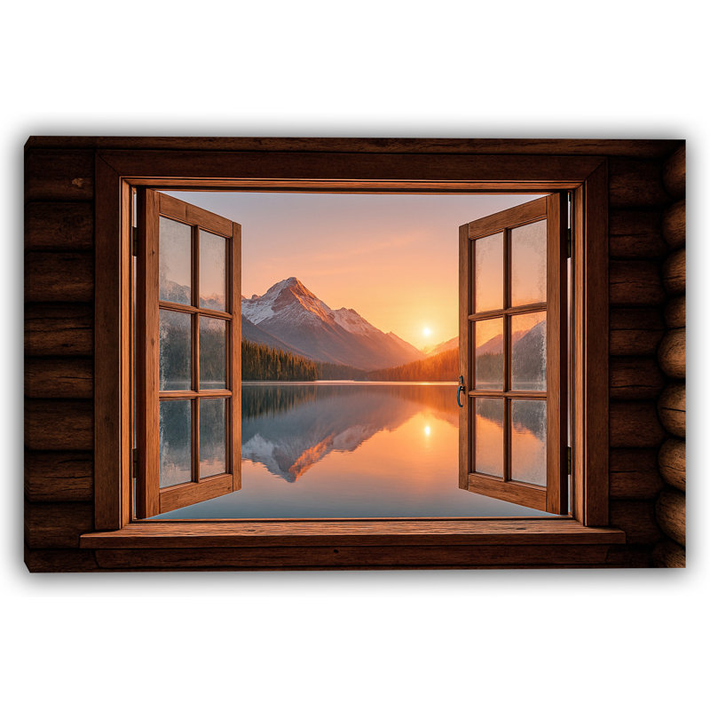 Sunset Reflections Over Tranquil Lake