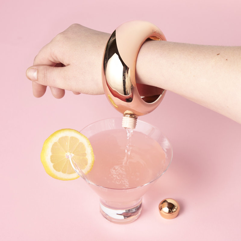 Bangle 3 oz Plastic Flask in Rose Gold
