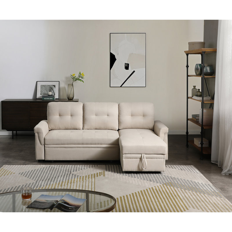 Canapé-lit rembourré 81,9 po Ronsheilla, Beige