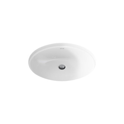 Caxton® Vitreous China Oval Undermount Bathroom Sink and Glazed Underside