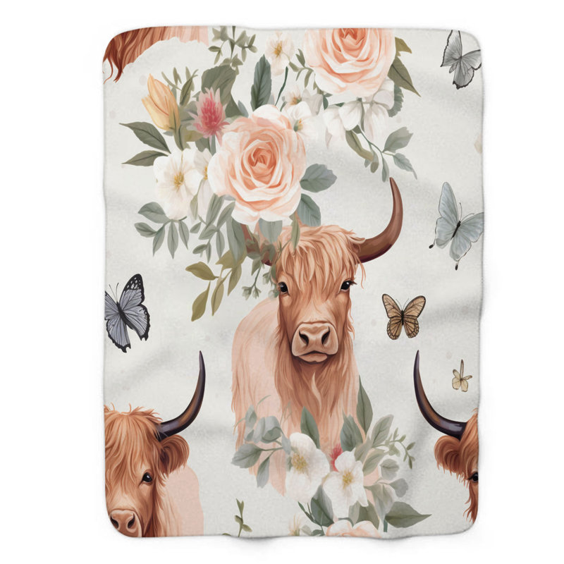 Vache antique - couverture de qualité supérieure 1 pièce, L 50 po x L 60 po