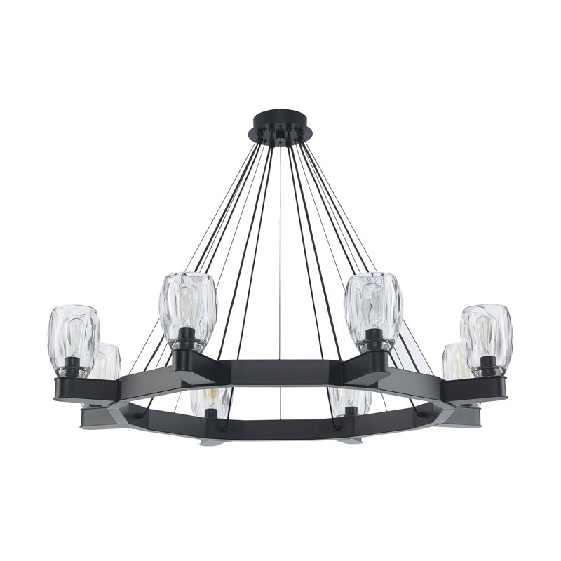 Lustre de salle à manger à roue variable à 8 lumières Jamael