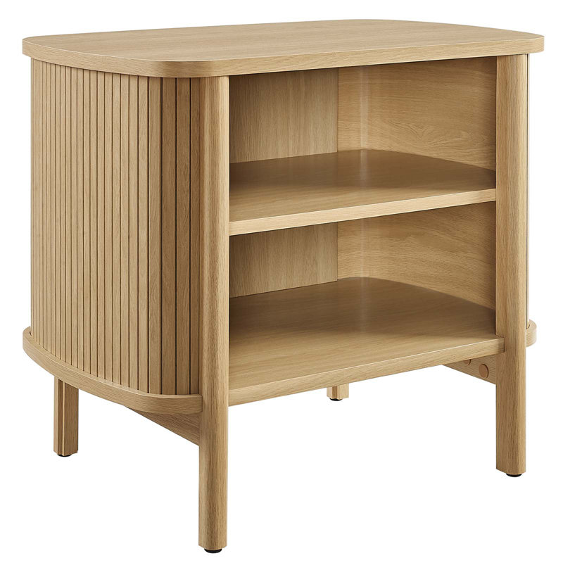 Cadence Oak Fluted Open Shelf Nightstand