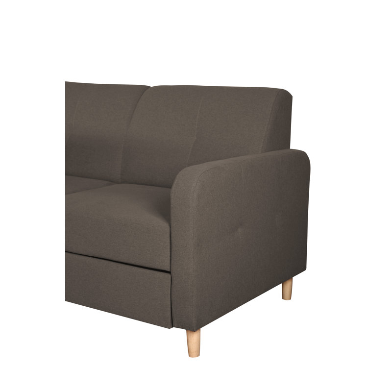 4 Seater Sofa Bed, Left Hand Facing, Brown