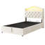 3ft Ottoman Bed With Led And  Storage Headboard Velvet-1011832042