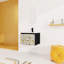 Meuble-lavabo noir 24 po avec lavabo en céramique. Porte d'armoire à fermeture en douceur, noir. Élégant