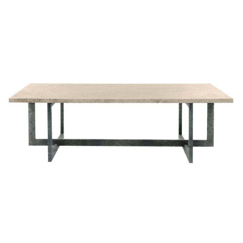 Chicago Coffee Table, Lite Travertine, Deep Ocean