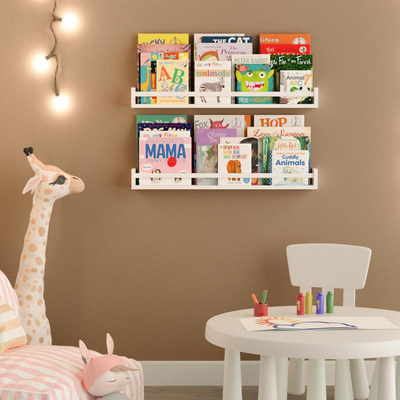 UTAH Wood Wall Shelf, 32", White, 2Pcs