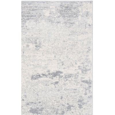 Tapis abstrait gris clair / bleu N'Keal