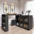 360° Rotating Bar Table Multifunctional Storage Cabinet With Glass Door-2132585977
