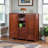 Dominguez 3-Pc Modular Multi-Storage Cupboard Set in Walnut Finish, 47.19" H X 51.87" W X 15.64" D
