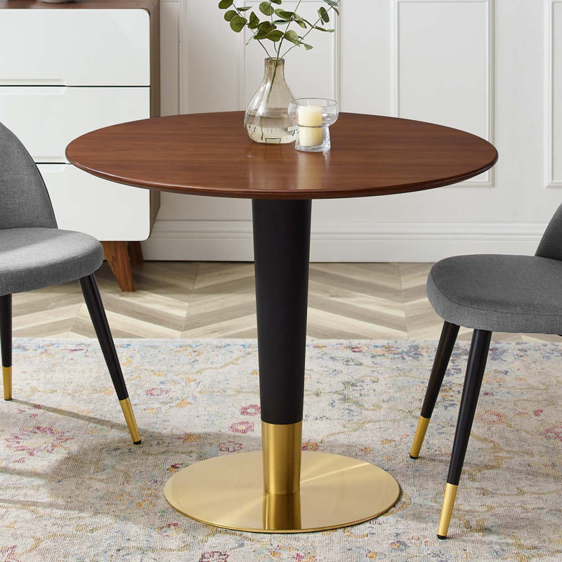 Table de salle à manger Zinque, Noyer, l 35,5 po x L 35,5 po pi, 30"