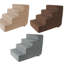 Escalier pour animaux PETMAKER à 3 marches avec housse amovible en microfibre zippée - Brun-1037747279-1005733027