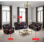 Dark Brown Breathing Leather 3-Piece Reclining Living Room Set