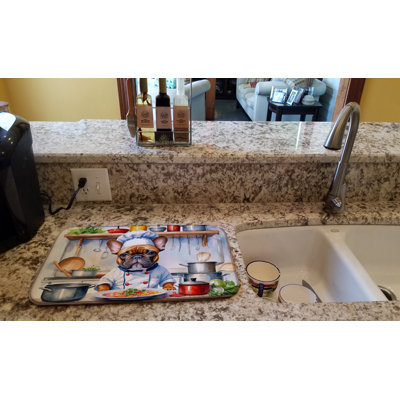 French Bulldog The Chef Dish Drying Mat
