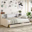 Lit plateforme simple tapissier avec rangement-894670475