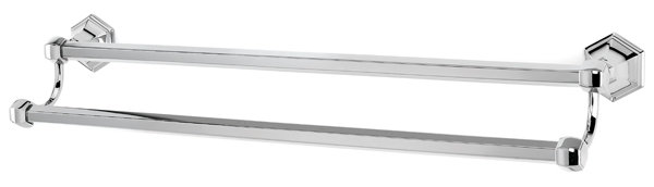 Nicole Double Wall Mounted Towel Bar, Polished Chrome, 32.5'' L x 6'' D