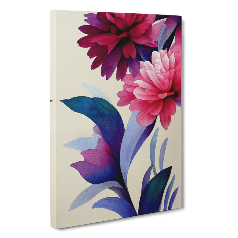 Flowers Watercolour No.1 - Wrapped Canvas Print, 50cm H x 35cm W x 3cm D