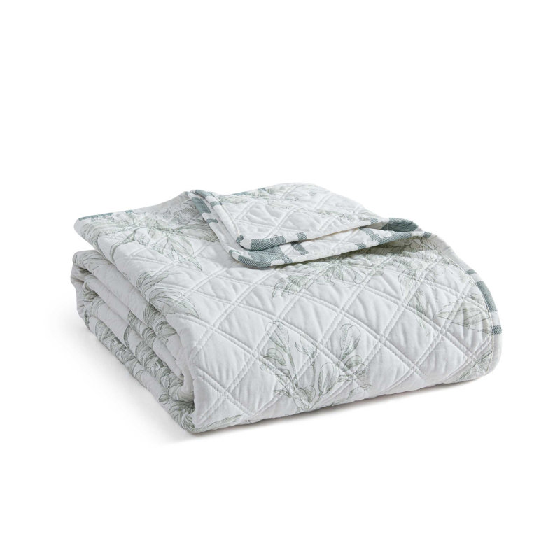Jeté matelassé en coton Martha Stewart, Vert