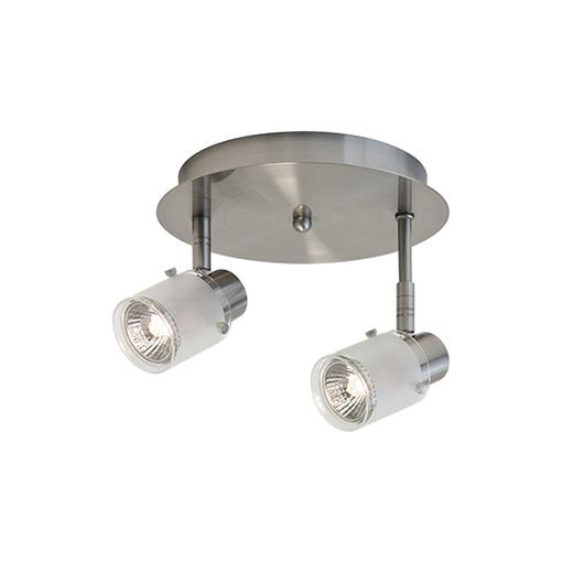 «Rail d'éclairage 2 lumières monopoint Kuzco Lighting - Design moderne en nickel brossé»