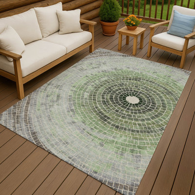 Machine Washable Indoor/Outdoor Chantille ACN2524 Geometric Rug