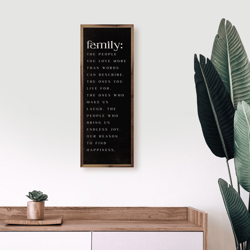 «Family The People You Love» noir, 24 po x 8 po