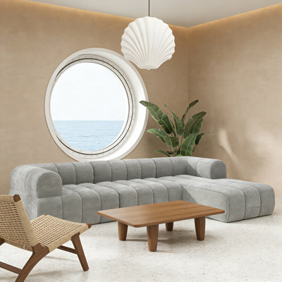 122" Right-Facing L-Shaped Sectional Sofa Set With Chaise Lounge, Stain-Resistant Fabric, No Assembly Needed