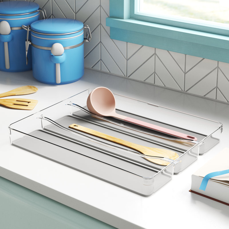 Draw Tidy Plastic Rectangle Flatware Caddy