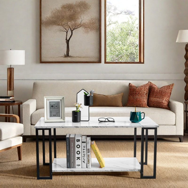 Bruneta Single Coffee Table, White, Black